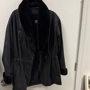 Barneys New York Black Leather Jacket